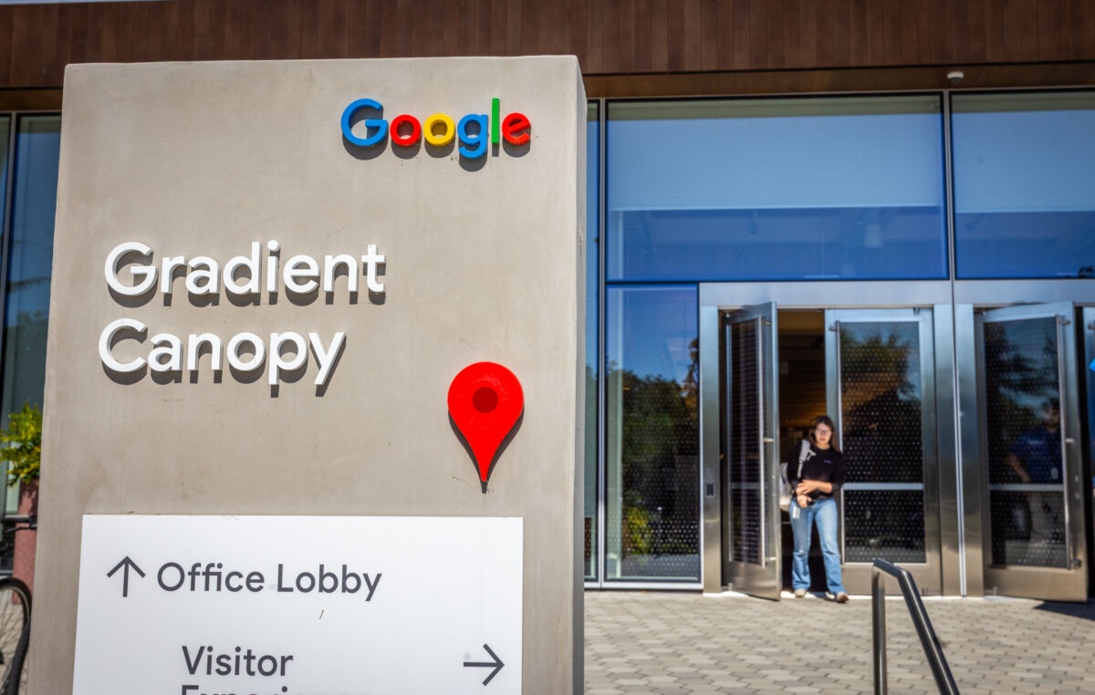 Google headquarters in Mountain View, Calif., on July 31, 2025. (John Fredricks/The Epoch Times)