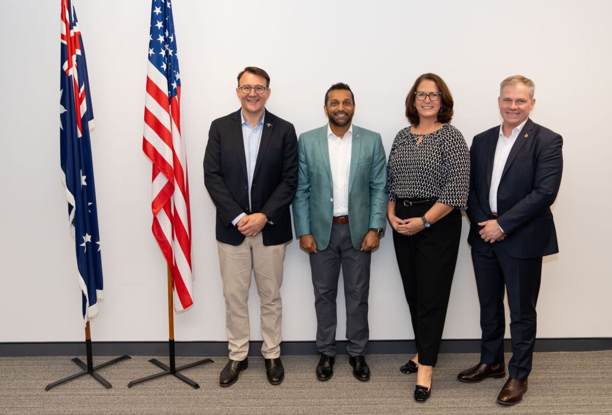 Australian Federal Police Commissioner Reece Kershaw (1st L) and FBI Director Kash Patel (2nd L) during Patel's visit to Australia in July 2025. (Kash Patel via X)