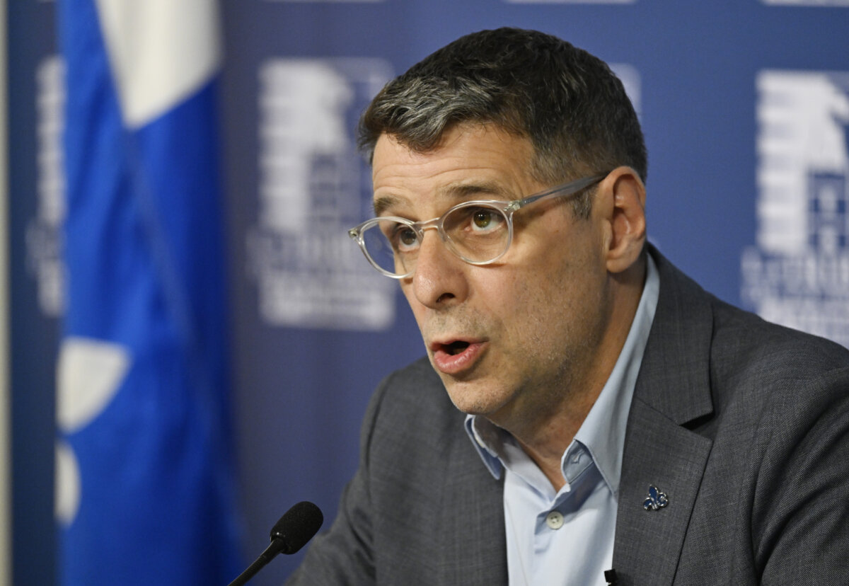 Quebec Conservative Leader Éric Duhaime speaks at the legislature in Quebec City, on June 6, 2025. (The Canadian Press/Jacques Boissinot)