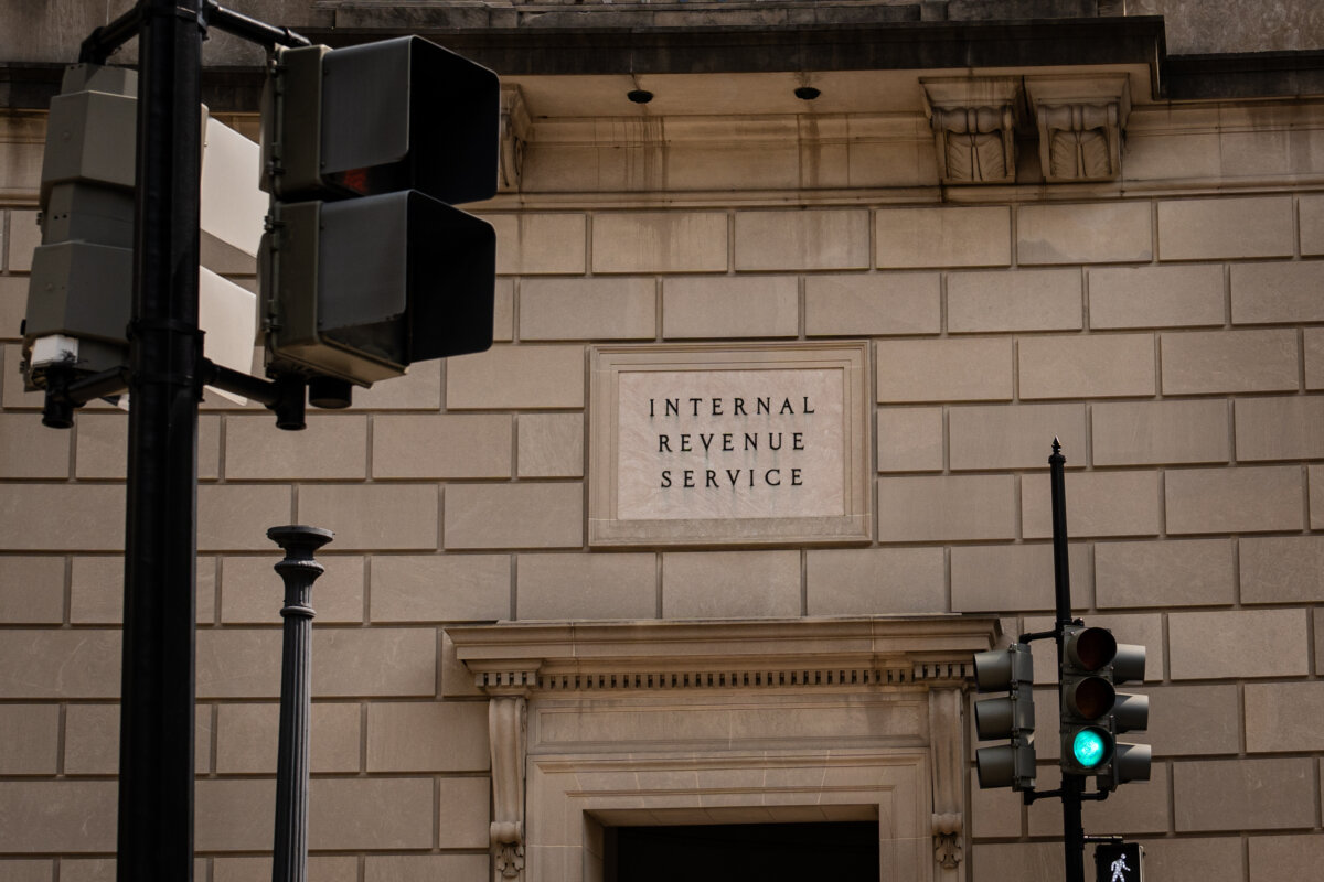 The IRS in Washington on Aug. 7, 2025. (Madalina Kilroy/The Epoch Times)