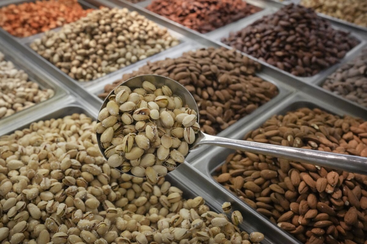 Pistachio nuts are displayed at a grocery store in Mississauga, Ont., on Dec. 16, 2024. (The Canadian Press/Chris Young)