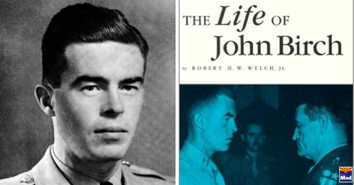John Birch (L) and the cover of Robert Welch's book. (The John Birch Society)