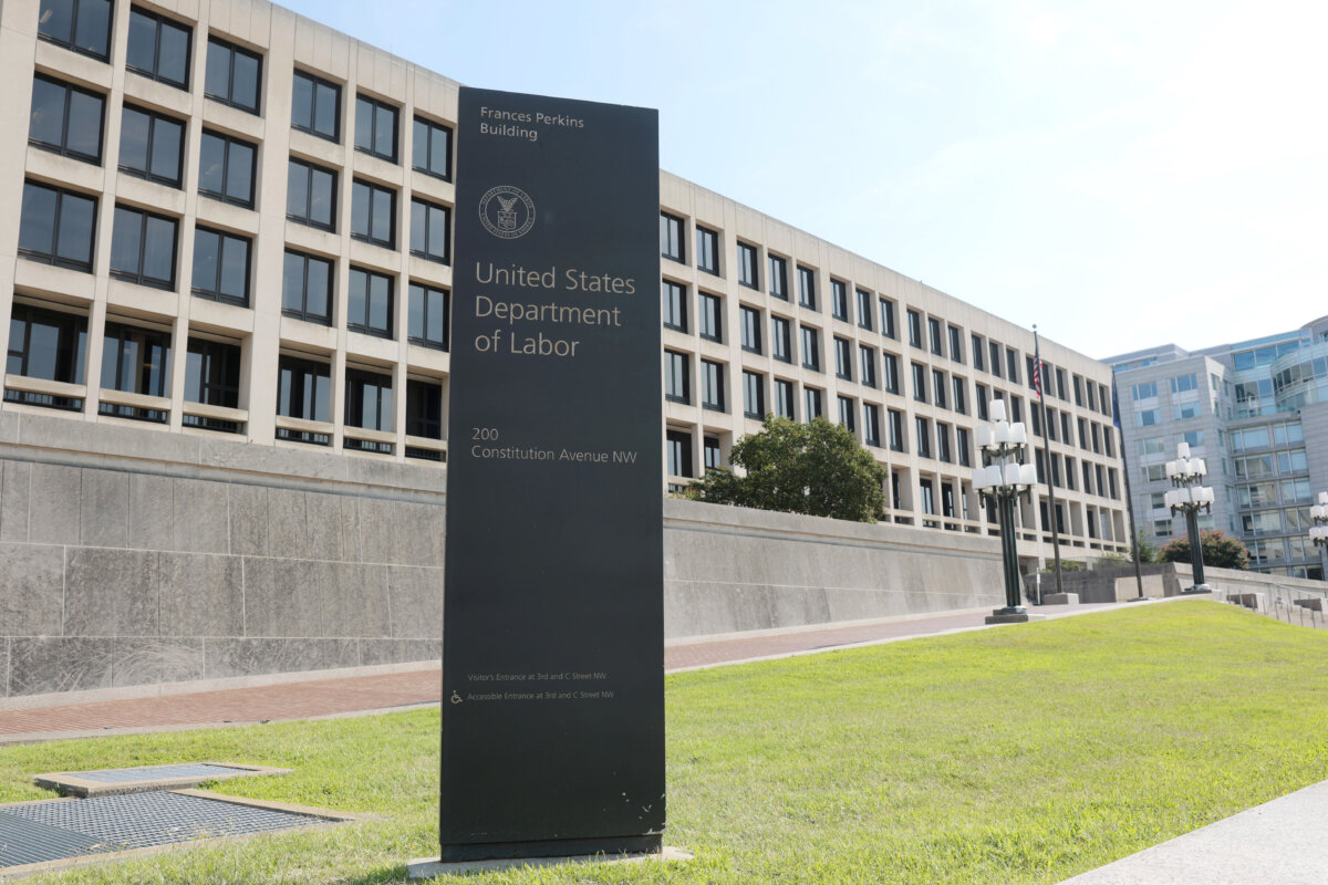 The Frances Perkins Department of Labor Building is seen in Washington, D.C., on Aug. 4, 2025. (Anna Moneymaker/Getty Images)