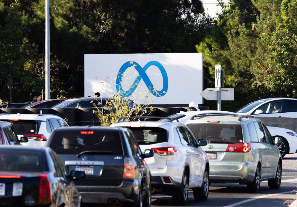 The offices of Meta in Menlo Park, Calif., on July 31, 2025. (John Fredricks/The Epoch Times)