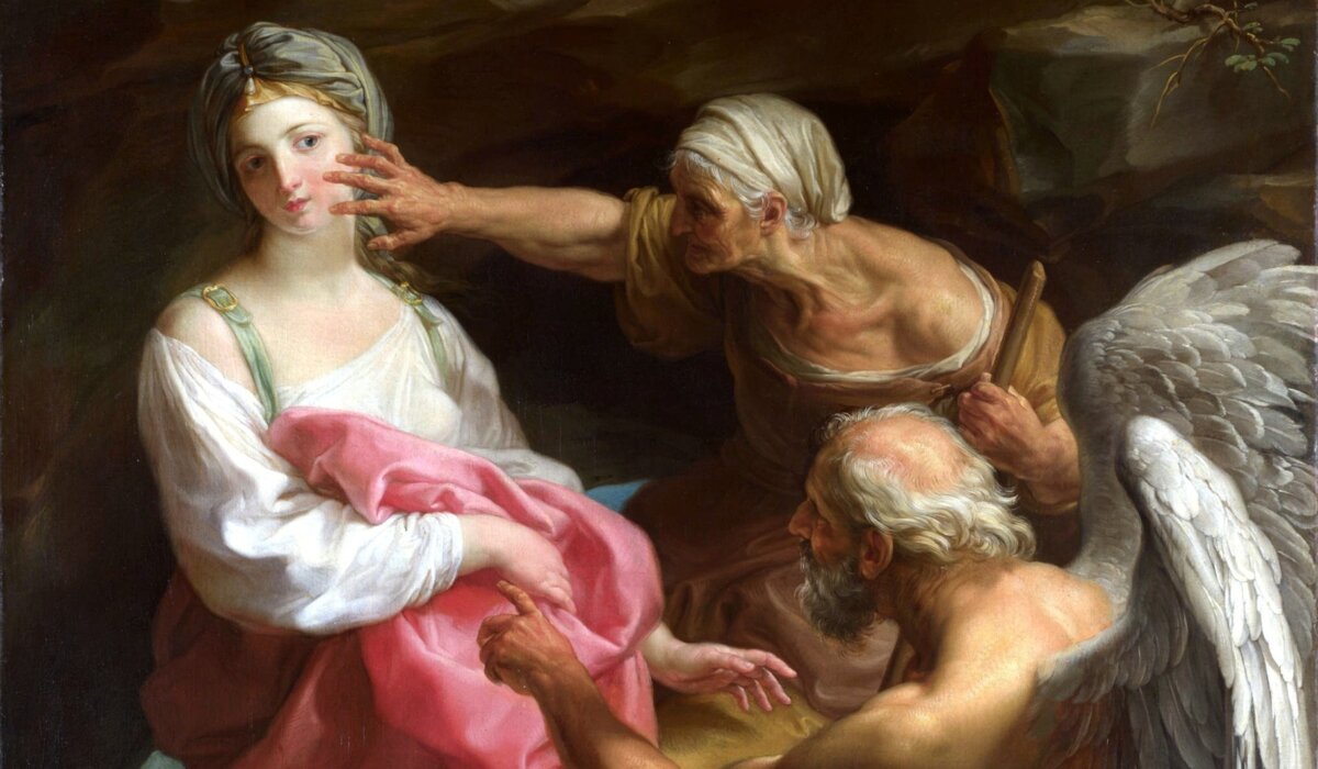 “Time Orders Old Age to Destroy Beauty,” 1746, by Pompeo Batoni. Shakespeare highlights timeless beauty in "Sonnet 65." (Public Domain)