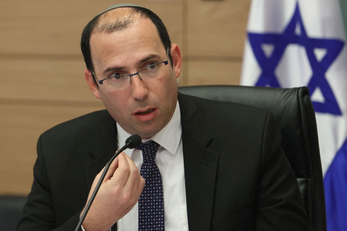Israeli Member of Parliament (Knesset) Simcha Rothman of the Religious Zionist party chairs a session of the Constitution, Law and Justice Committee in Jerusalem, Israel on March 20, 2023. (Gil Cohen-Magen-MAGEN/AFP via Getty Images)