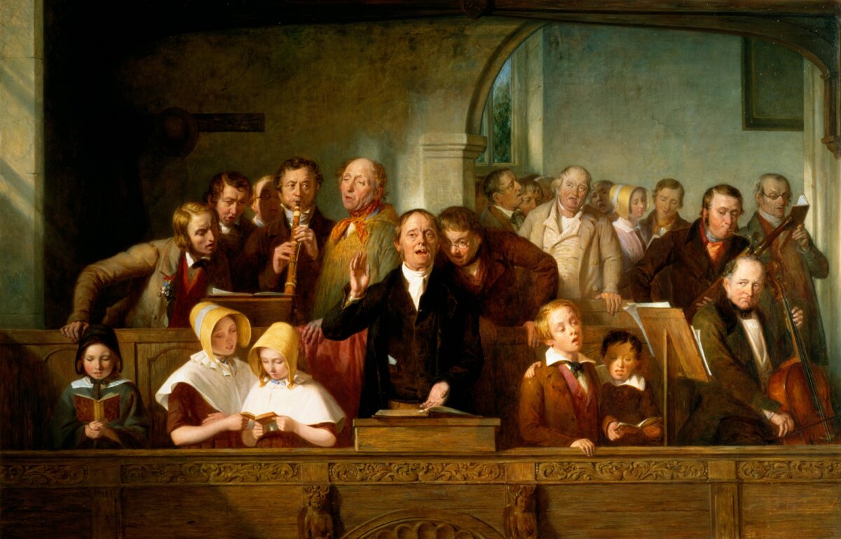 "A Village Choir," 1847, by Thomas Webster. Oil on canvas. Victoria and Albert Museum, London. (Public Domain)