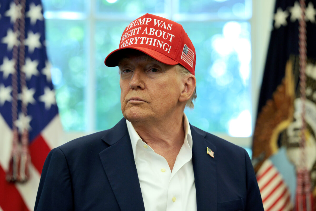President Donald Trump speaks in the Oval Office on Aug. 22, 2025. (Chip Somodevilla/Getty Images)