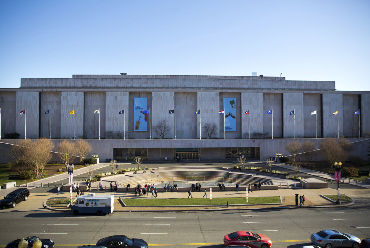 People visit the Smithsonian Museum of American History on the National Mall in Washington on April 3, 2019. (Pablo Martinez Monsivais/AP Photo)
