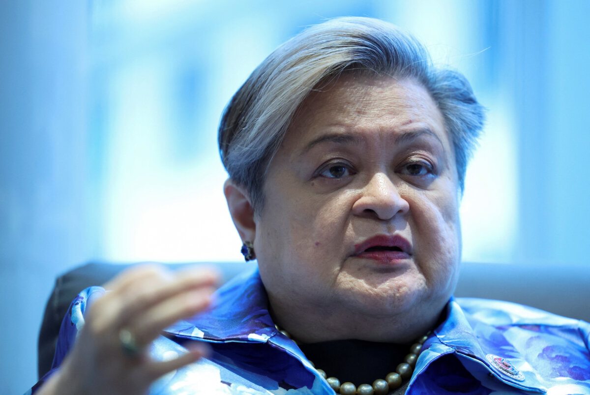 Filipino Secretary of Foreign Affairs, Theresa P. Lazaro, speaks during an interview with Reuters, Kuala Lumpur, Malaysia, on July 11, 2025. (Hasnoor Hussain/Reuters)