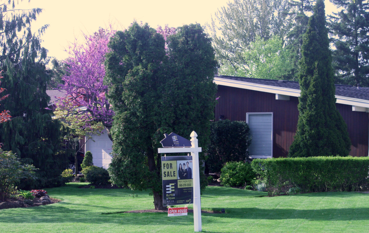 A house for sale in Oakville, west of Toronto, on May 11, 2024. (The Canadian Press/Richard Buchan)