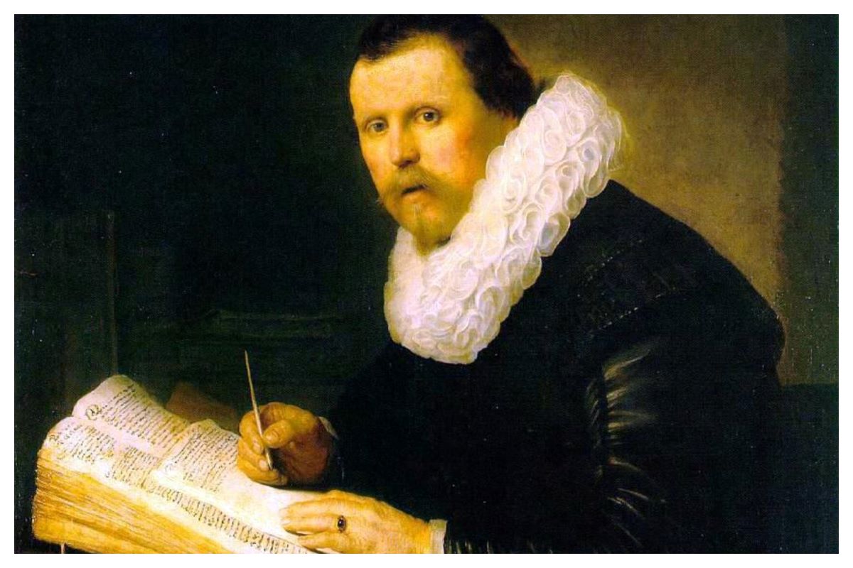 Cropped image of "Portrait of a Scholar" by Rembrandt van Rijn. (Public Domain)