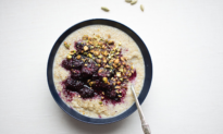 Sprouted Quinoa Porridge With Cardamom Blackberry Sauce
