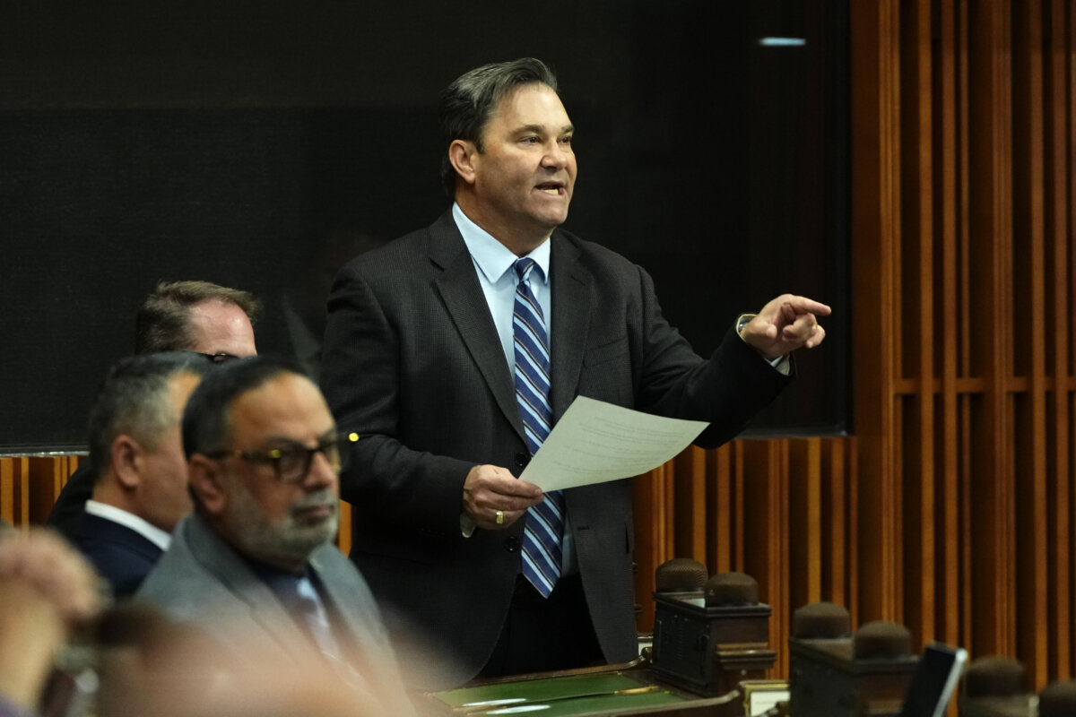 Interim NDP leader Don Davies rises during question period in the House of Commons on Parliament Hill in Ottawa, June 20, 2025. (THE CANADIAN PRESS/Justin Tang)