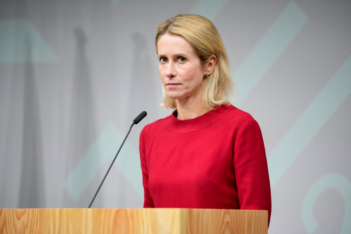 EU foreign policy chief Kaja Kallas addresses a press conference at the Forum Copenhagen in Denmark on Aug. 30, 2025. (Emil Helms/Ritzau Scanpix/AFP via Getty Images)