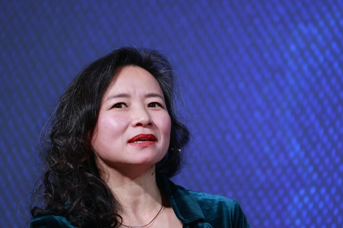 Former political prisoner of the CCP, journalist Cheng Lei speaks at Parliament House in Canberra, Australia on June 16, 2025. (AAP Image/Hilary Wardaugh)