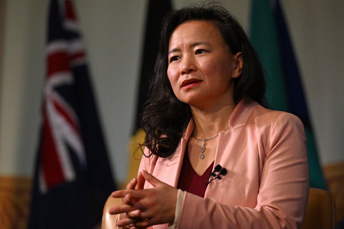 Former political prisoner of the CCP, journalist Cheng Lei, during the launch of her book, A Memoir of Freedom, at the Lowy Institute in Sydney, Australia on June 17, 2025. (AAP Image/Dean Lewins)