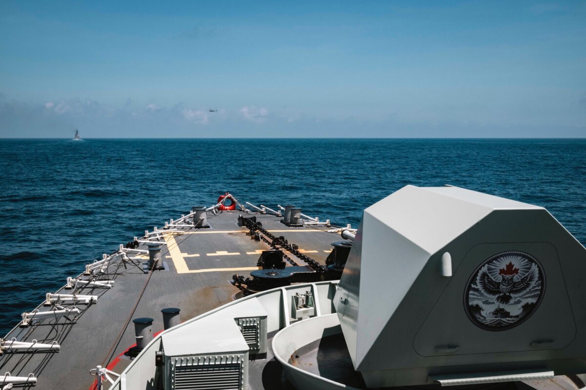 Canada’s HMCS Ville de Québec and Australia’s HMAS Brisbane conducted a routine transit through the Taiwan Strait in early September 2025. (Courtesy of Canadian Joint Operations Command)