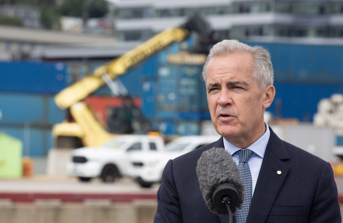 Prime Minister Mark Carney speaks during an announcement regarding federal assistance at the Newdock Shipyard in St. John's, Sept. 8, 2025. (THE CANADIAN PRESS/Paul Daly)