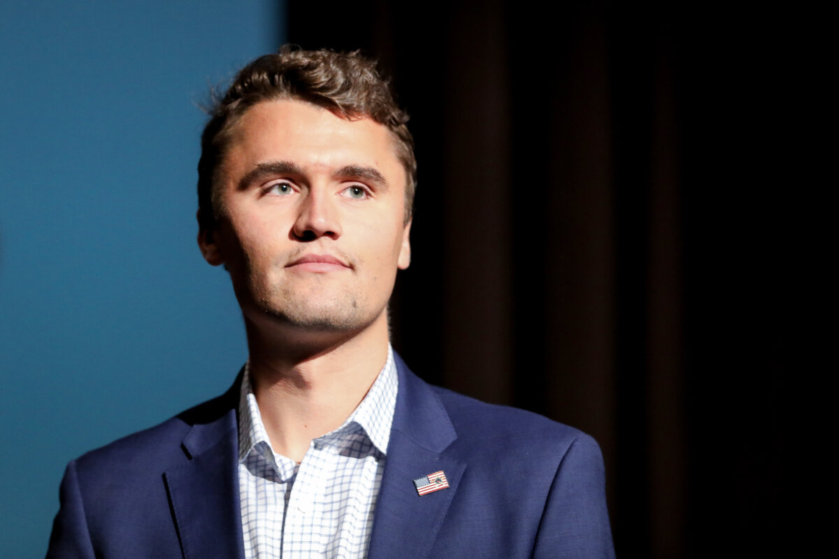 Charlie Kirk, founder and executive director of Turning Point USA, speaks at the High School Leadership Summit, at George Washington University in Washington on July 26, 2018. (Samira Bouaou/The Epoch Times)