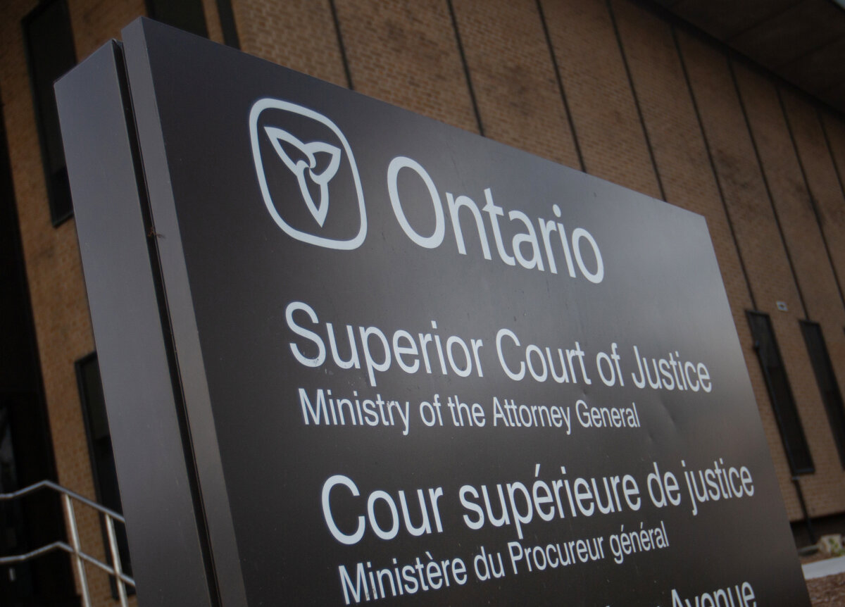 The Superior Court of Justice in Windsor, Ont., is pictured on Nov. 16, 2023. (The Canadian Press/Dax Melmer)