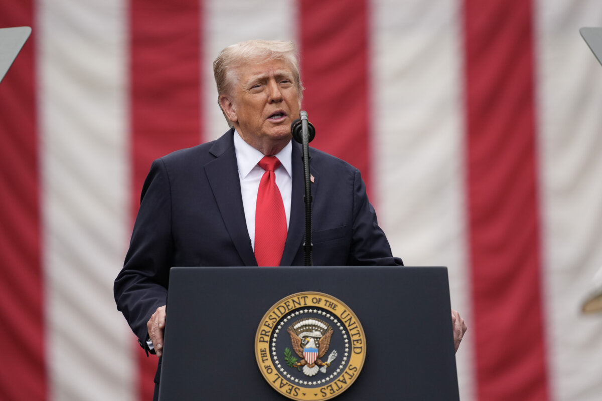 President Donald Trump speaks during a Sept. 11 observance in the courtyard of the Pentagon on Sept. 11, 2025 in Arlington, Va. (Photo by Andrew Harnik/Getty Images)