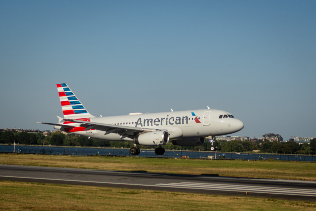 An airplane at the Ronald Reagan Washington National Airport in Arlington, Va., on Sept. 13, 2025. (Madalina Kilroy/The Epoch Times)