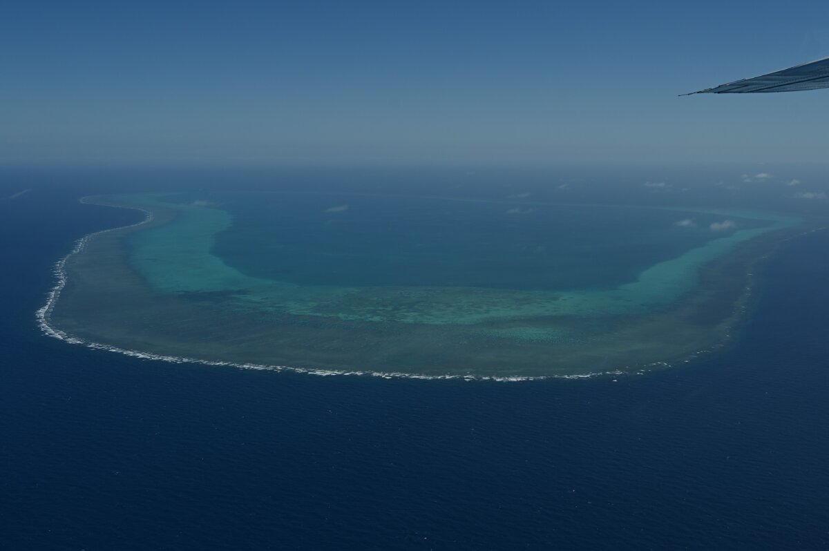 An aerial view of Scarborough Shoal in the disputed South China Sea on Feb. 15, 2024. (Jam Sta Rosa/ AFP via Getty Images)