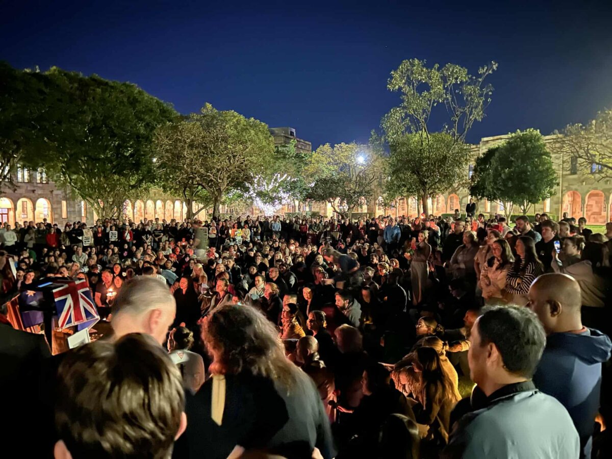 Vigil for Charlie Kirk held at UQ on Sept. 14, 2025. (Courtesy of Sam Goodwin)