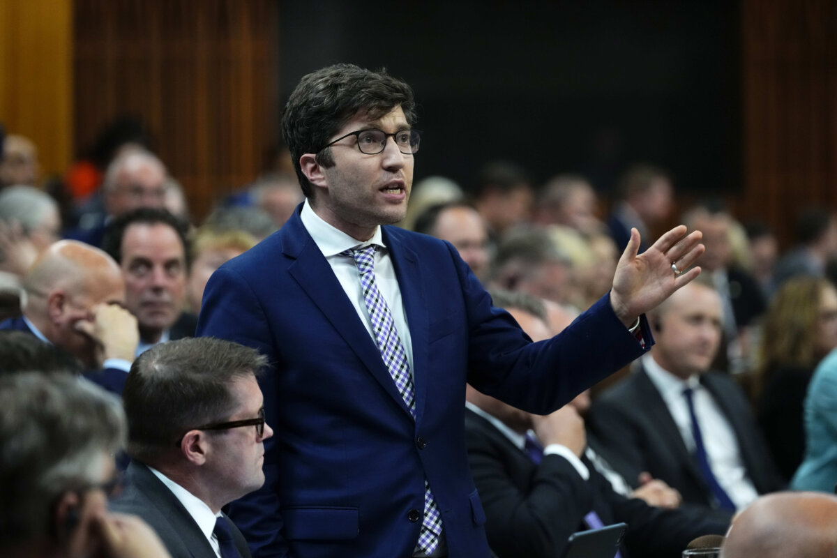 Conservative MP Garnett Genuis rises during question period in the House of Commons on Parliament Hill in Ottawa on June 17, 2025. (The Canadian Press/Justin Tang)