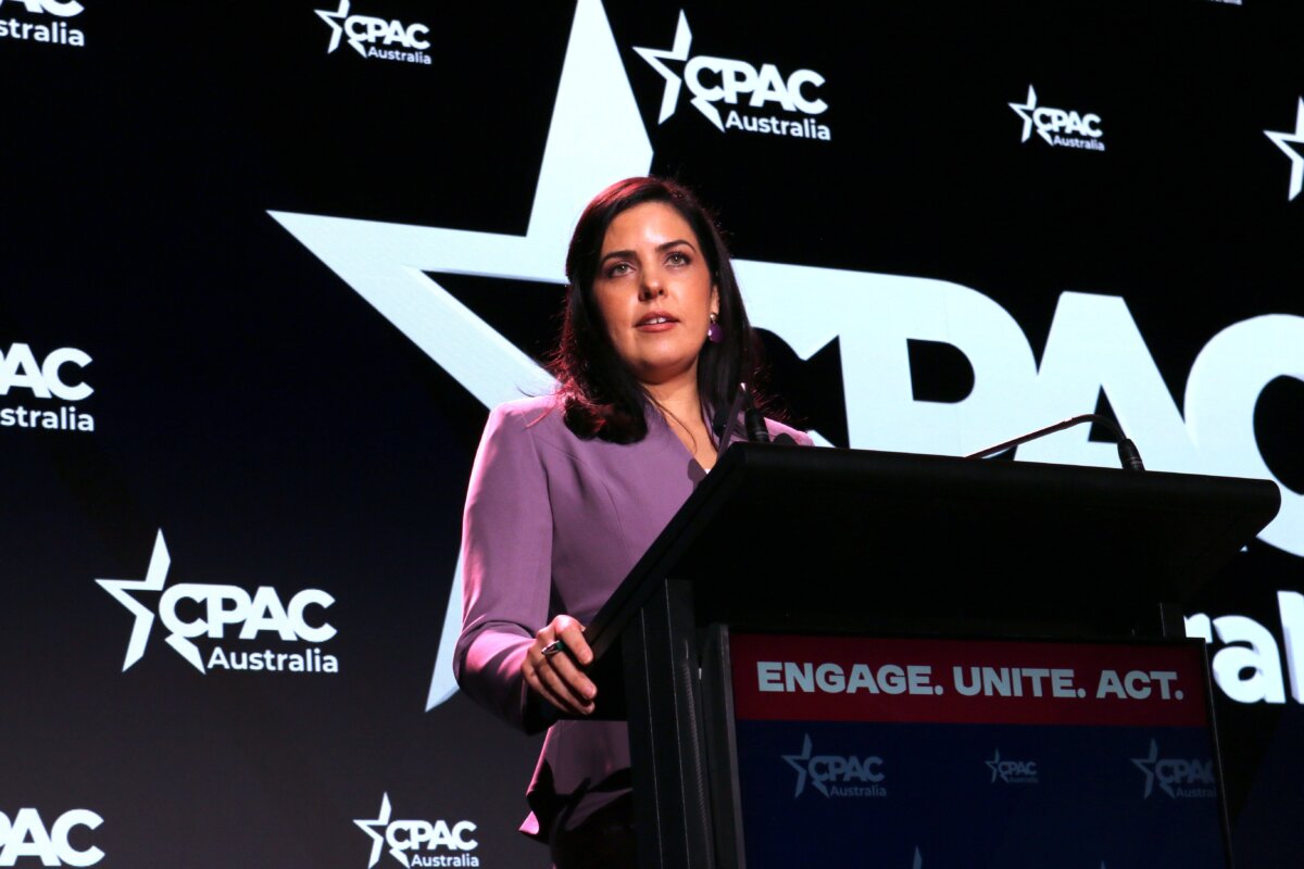 Victorian Liberal Party MP Moira Deeming speaks at CPAC Australia in Brisbane on Sept. 21, 2025. (Melanie Sun/The Epoch Times)
