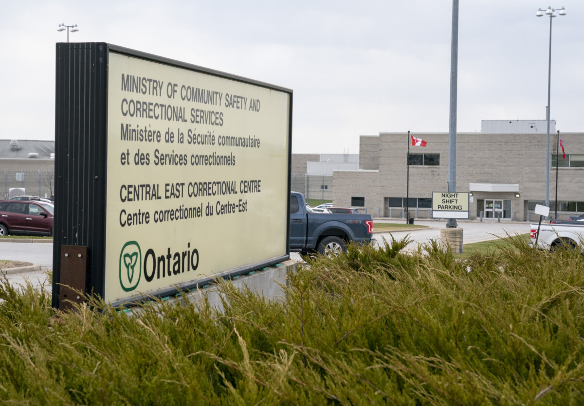The Central East Correctional Centre in Lindsay, Ont., is shown on April 17, 2020. (THE Canadian Press/Frank Gunn)