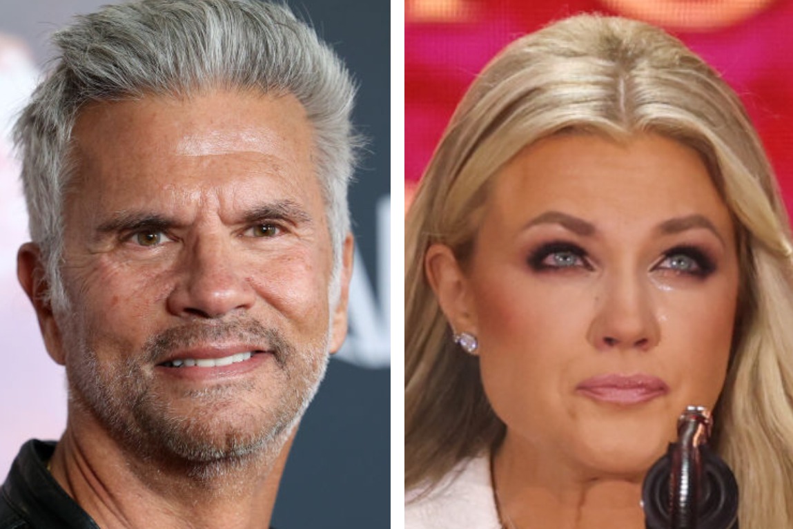(L) Lorenzo Lamas attends AFI Fest 2022: Red Carpet Screening of “Bardo, False Chronicle of a Handful of Truths” at TCL Chinese Theatre in Los Angeles on Nov. 3, 2022. (Jesse Grant/Getty Images for AFI); (R) Erika Kirk, Charlie Kirk's widow, speaks at the public memorial service for conservative commentator Charlie Kirk at State Farm Stadium in Glendale, Ariz., on Sept. 21, 2025. (Patrick T. Fallon/AFP via Getty Images)