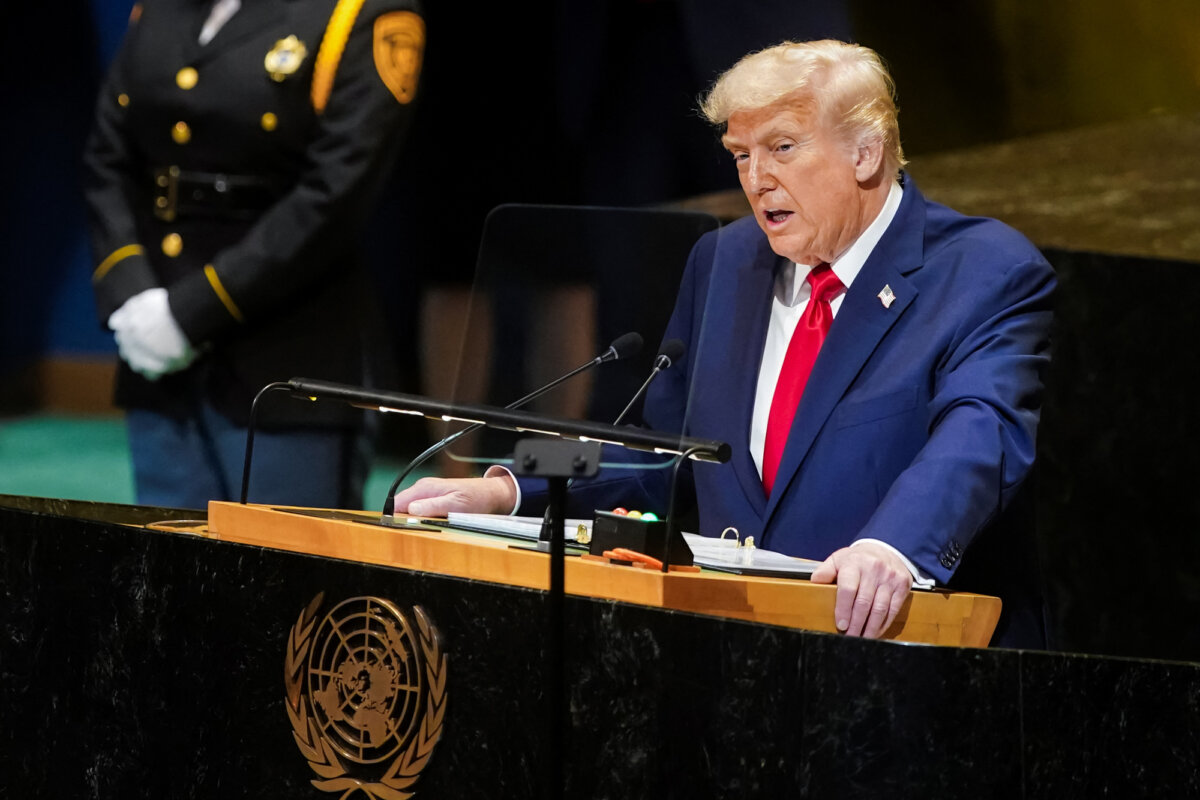 President Donald Trump addresses the 80th U.N. General Assembly in New York City on Sept. 23, 2025. (Al Drago/Reuters)