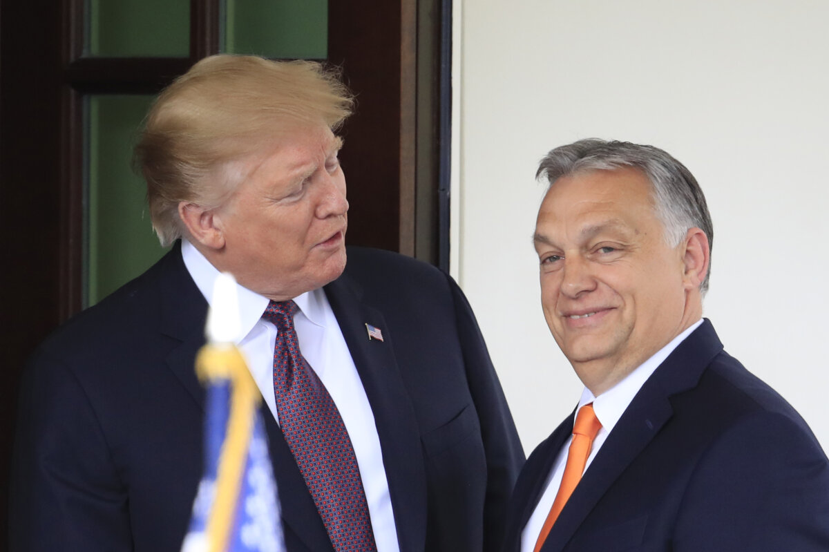 U.S. President Donald Trump welcomes Hungarian Prime Minister Viktor Orban to the White House, on May 13, 2019. (Manuel Balce Ceneta /AP Photo)