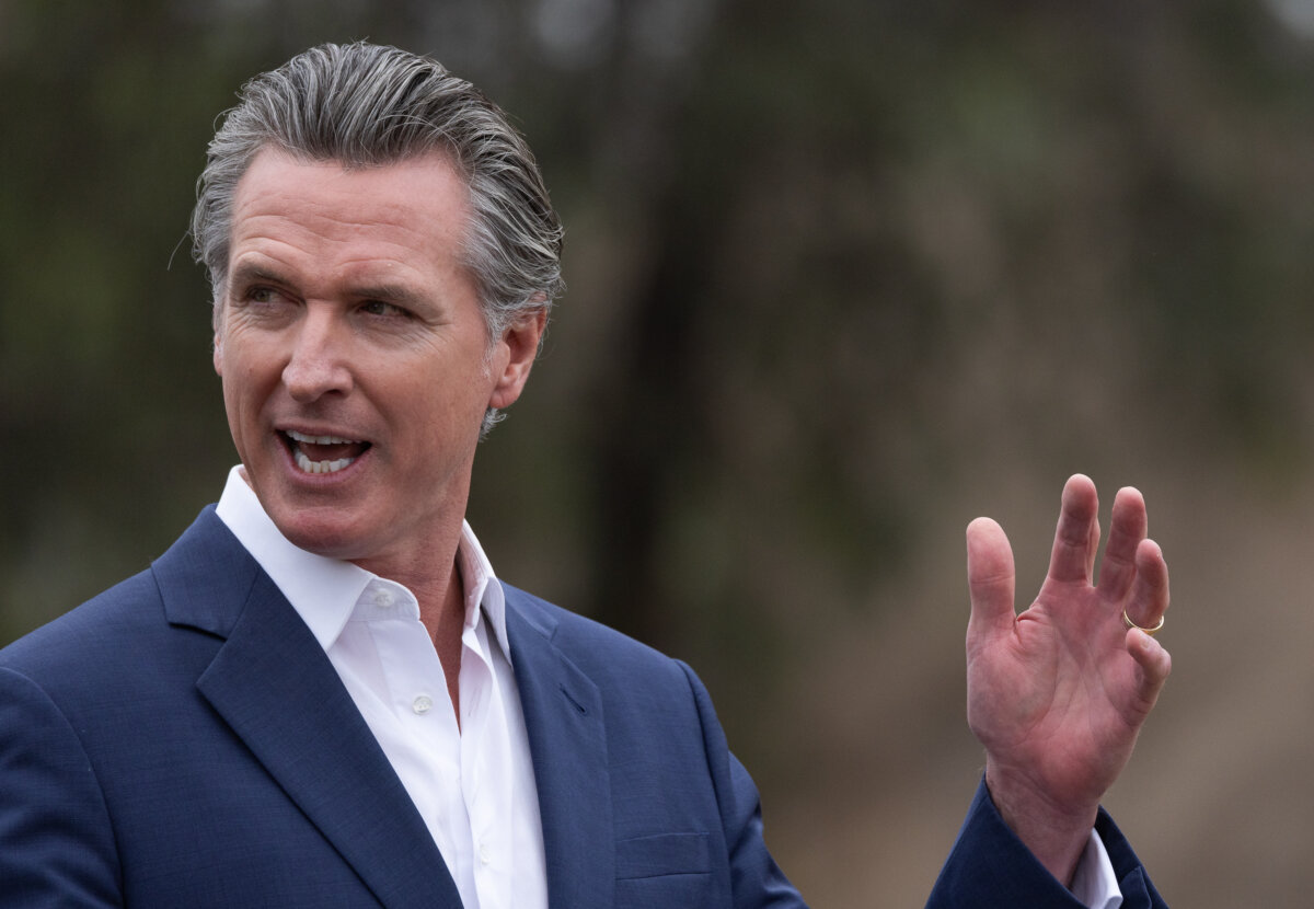 Gov. Gavin Newsom speaks in Los Angeles on Sep. 25, 2024. (John Fredricks/The Epoch Times)