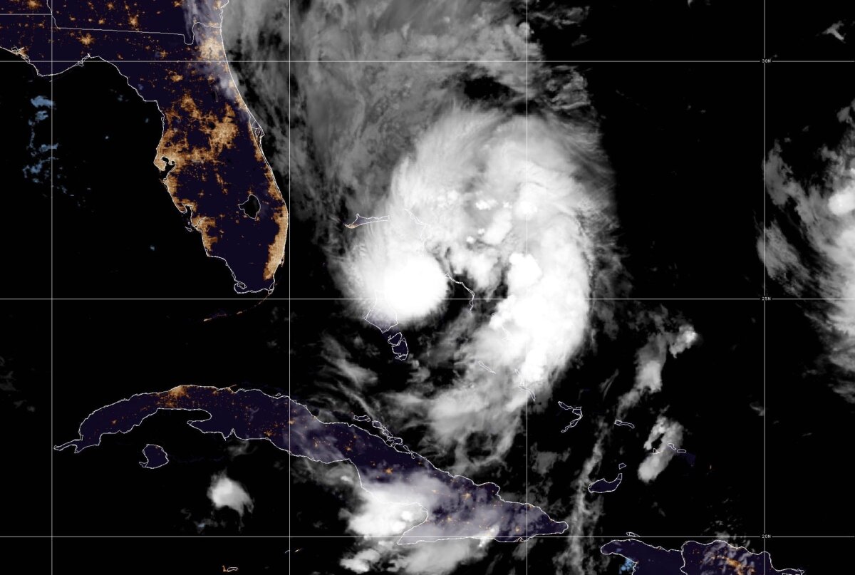 A satellite image shows Tropical Storm Imelda at 2 a.m. ET on Sept. 29, 2025. (CIRA/NOAA)