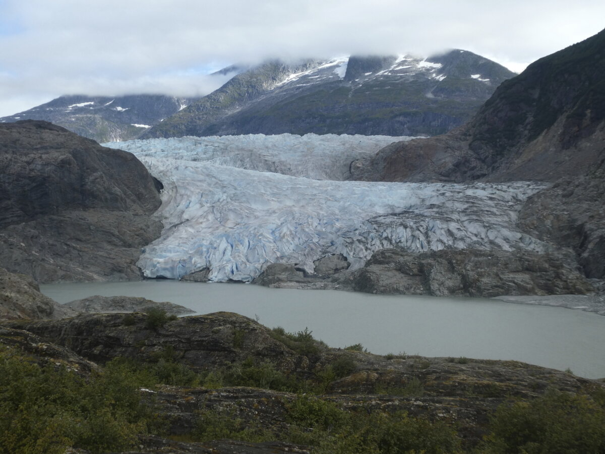 Mendenhall Glacier and Mendenhall Lake, shown here on Aug. 30, 2025, in Juneau, Alaska, are part of a recreation area that is popular with tourists and residents. (Becky Bohrer/AP Photo)