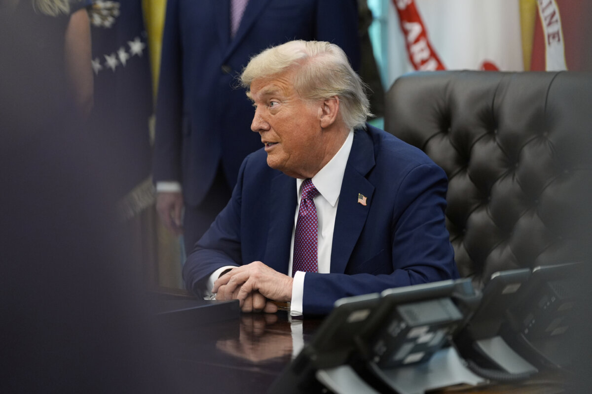 President Donald Trump speaks in the Oval Office of the White House on Sept. 5, 2025. (Alex Brandon/AP Photo)