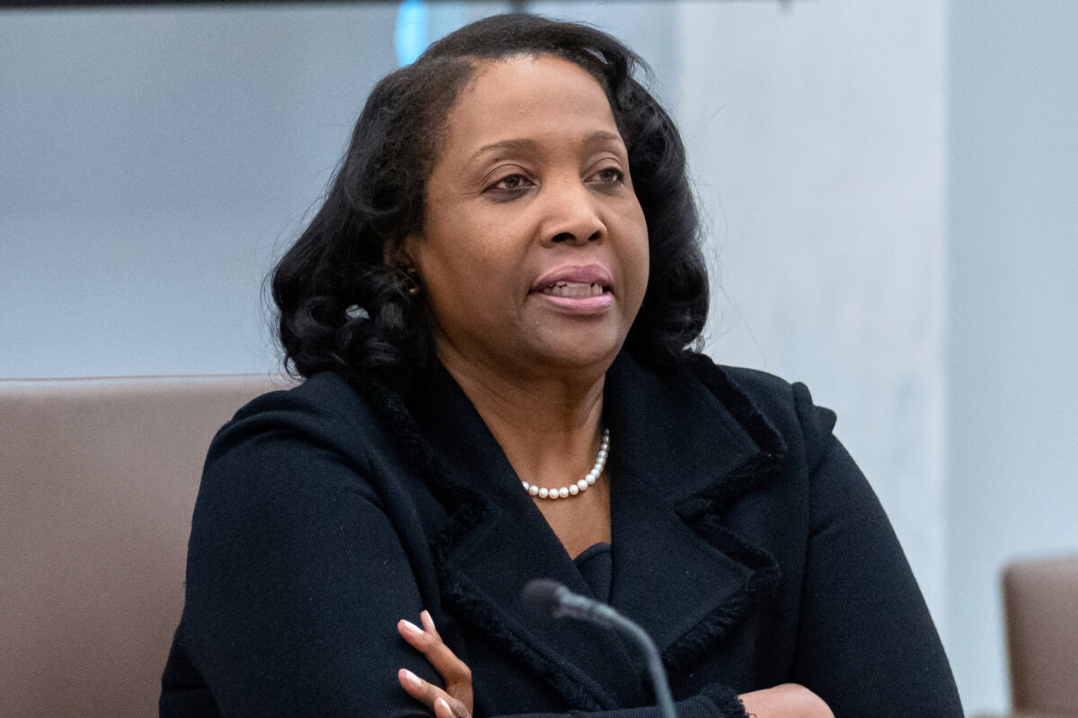 Federal Reserve Board of Governors member Lisa Cook listens during an open meeting of the Board of Governors at the Federal Reserve in Washington on June 25, 2025. (Mark Schiefelbein/AP Photo)