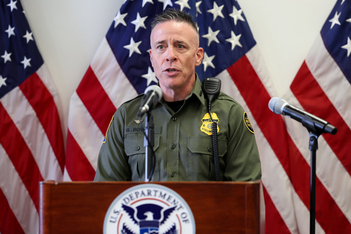 U.S. Border Patrol Sector Chief Gregory Bovino attends a press conference in Los Angeles on June 12, 2025. (Aude Guerrucci/Reuters)