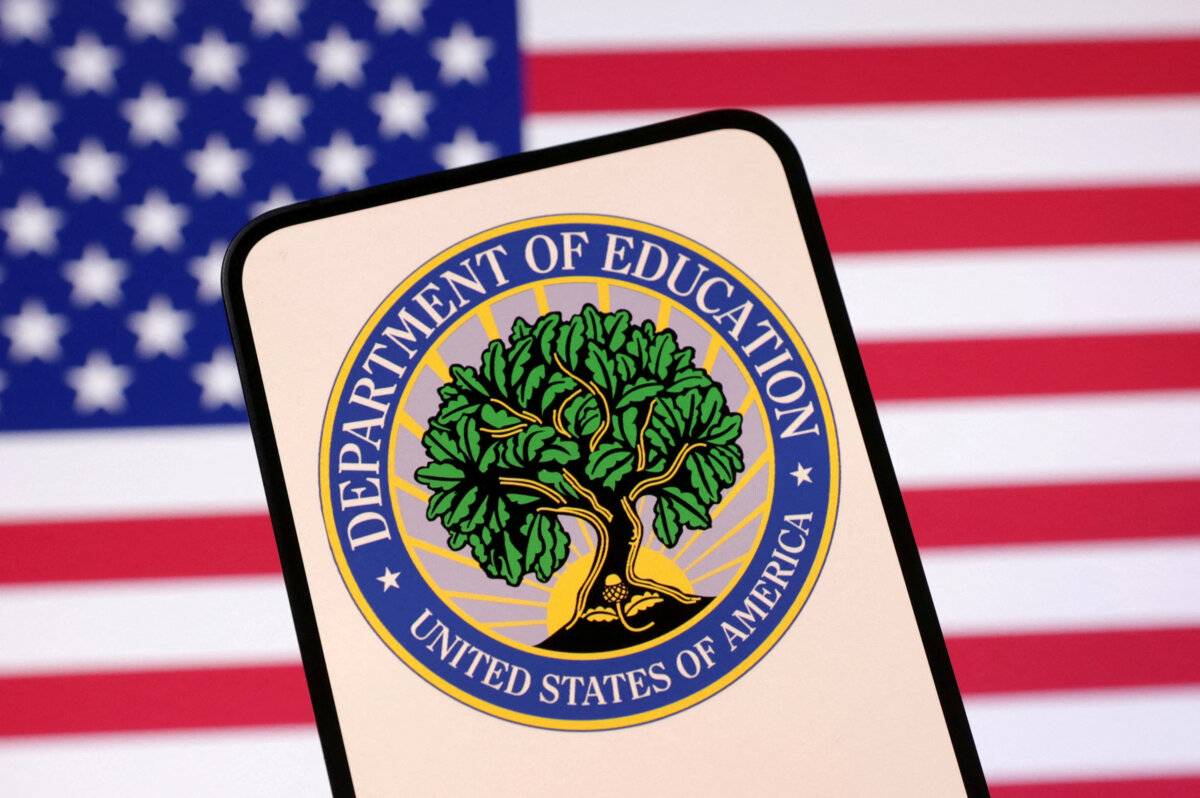 The Department of Education logo and U.S. flag are seen in this illustration taken April 23, 2025. (Dado Ruvic/Illustration/File Photo/Reuters)