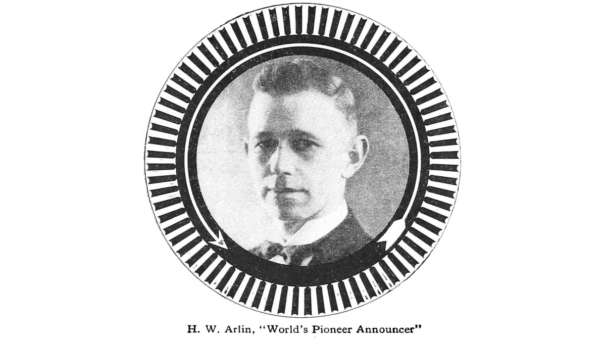 Harold Arlin when he was announcing for KDKA, from Radio Age magazine. (Public Domain)