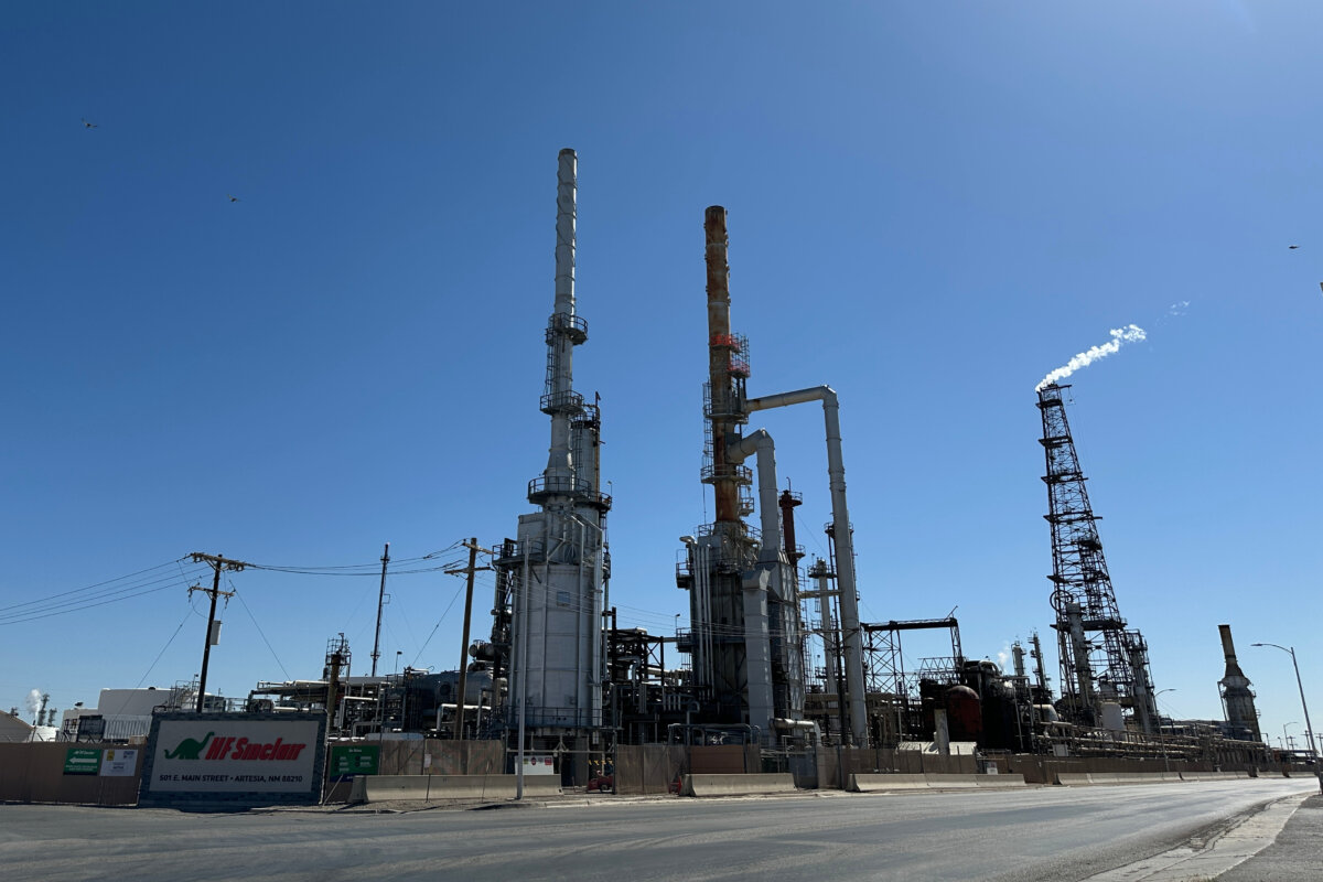 The HF Sinclair Navajo Refinery stands in Artesia, New Mexico, on May 21, 2025. (Susan Montoya Bryan/AP Photo)