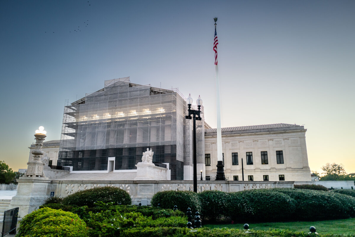 The U.S. Supreme Court in Washington on Oct. 5, 2025. (Madalina Kilroy/The Epoch Times)
