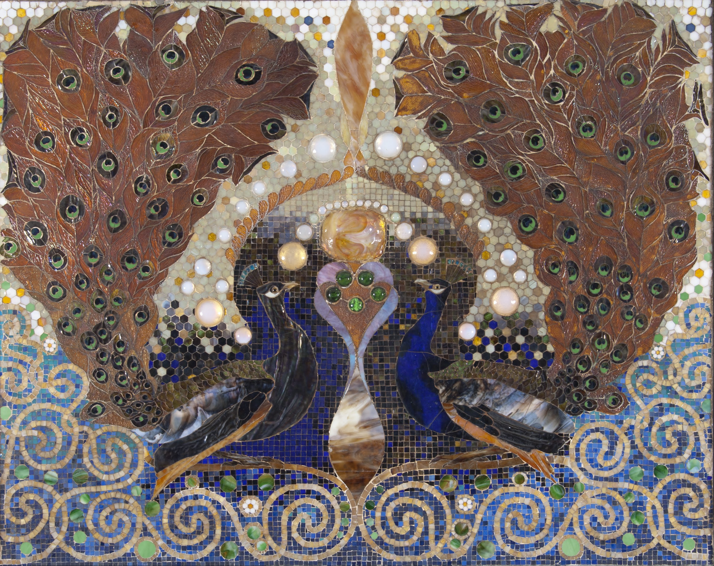 peacock mosaic