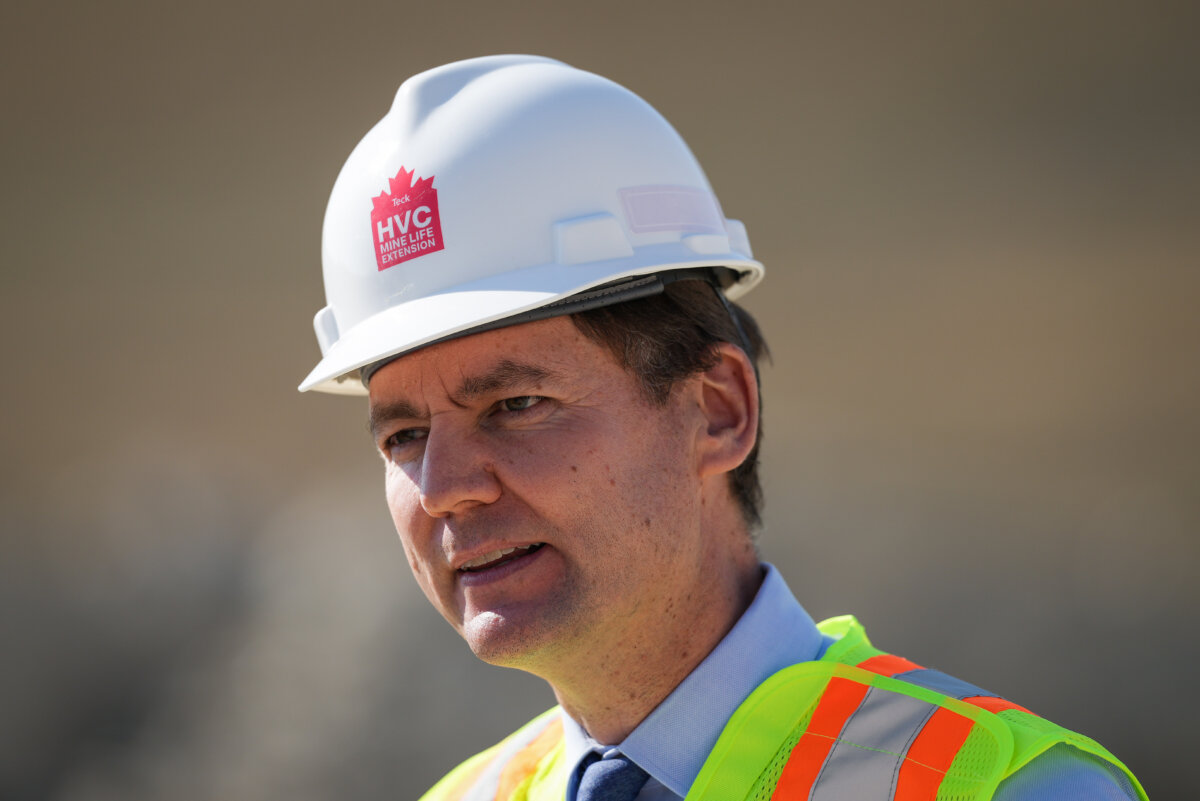 B.C. Premier David Eby speaks at Teck Resources' Highland Valley Copper Mine, near Logan Lake, B.C., on Sept. 11, 2025. Teck Resources marked the start of construction on the Highland Valley Copper Mine Life Extension project that will extend the life of Canada's largest copper mine from 2028 to 2046. THE CANADIAN PRESS/Darryl Dyck