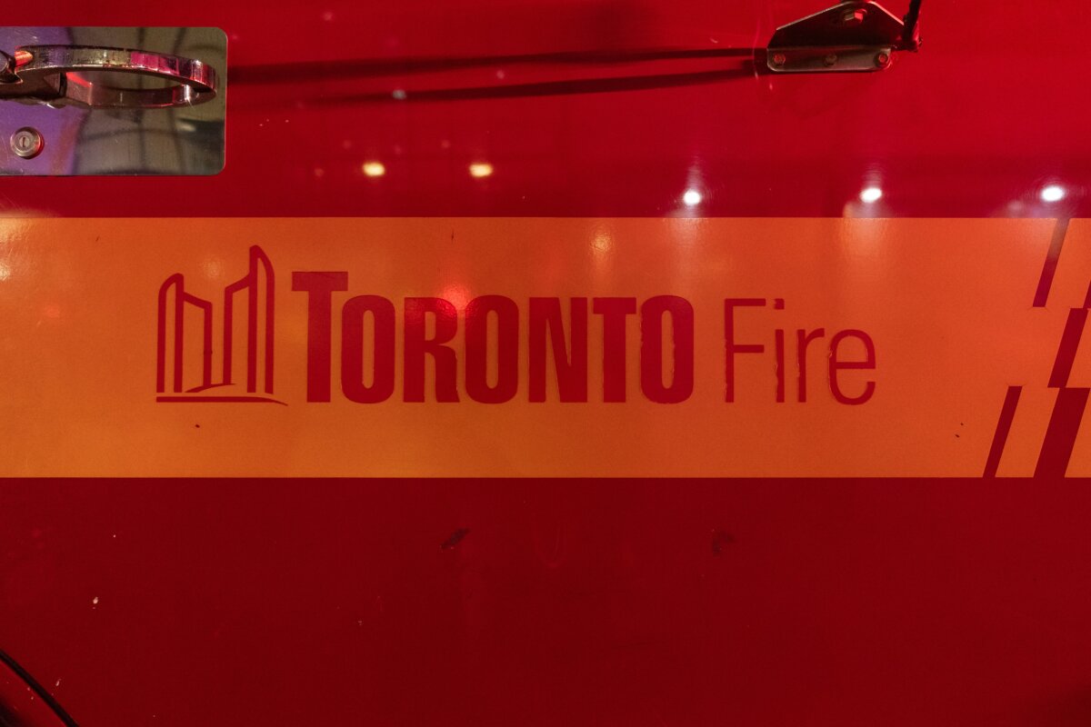 The Toronto Fire Services logo is seen in Toronto on May 13, 2025. (The Canadian Press/Arlyn McAdorey)