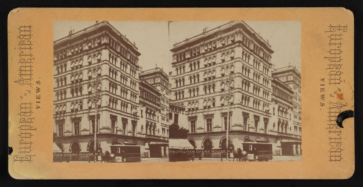 Metropolitan Opera House in New York, between 1860 and 1900. Library of Congress. (Public Domain)
