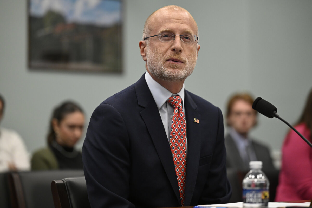 FCC Chairman Brendan Carr testifies before a House subcommittee on May 21, 2025. (John McDonnell/Getty Images)
